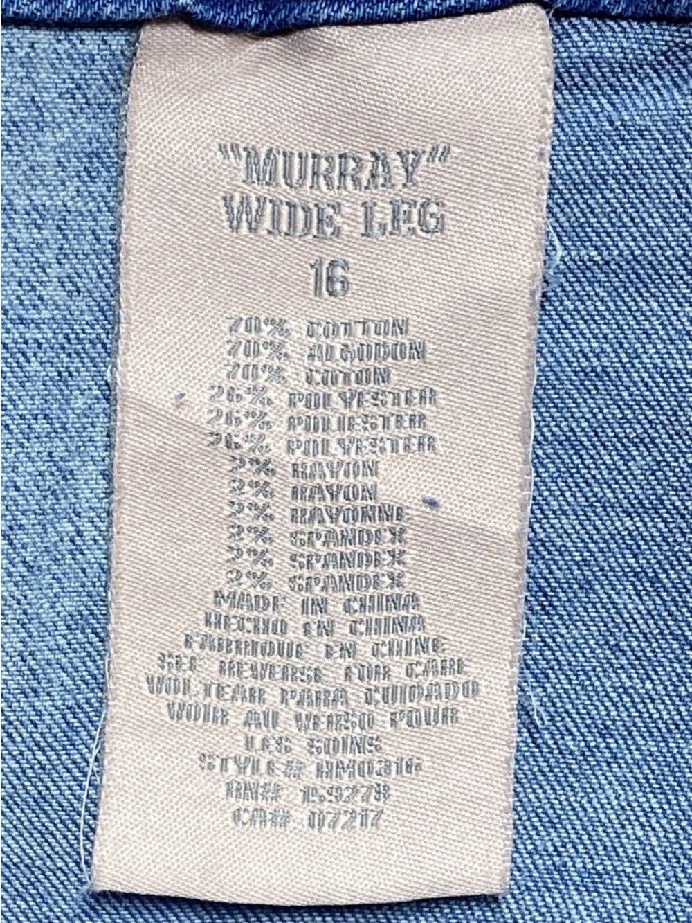 Hydraulic Womens Murray High Rise Wide Leg Cropped Jeans Light Wash NWT Sz 16 - Picture 4 of 6